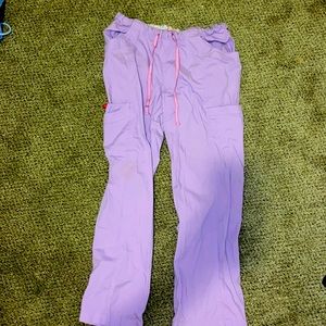 Size MEDIUM Peaches Lavender Cargo Scrub Pants